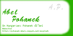 abel pohanek business card